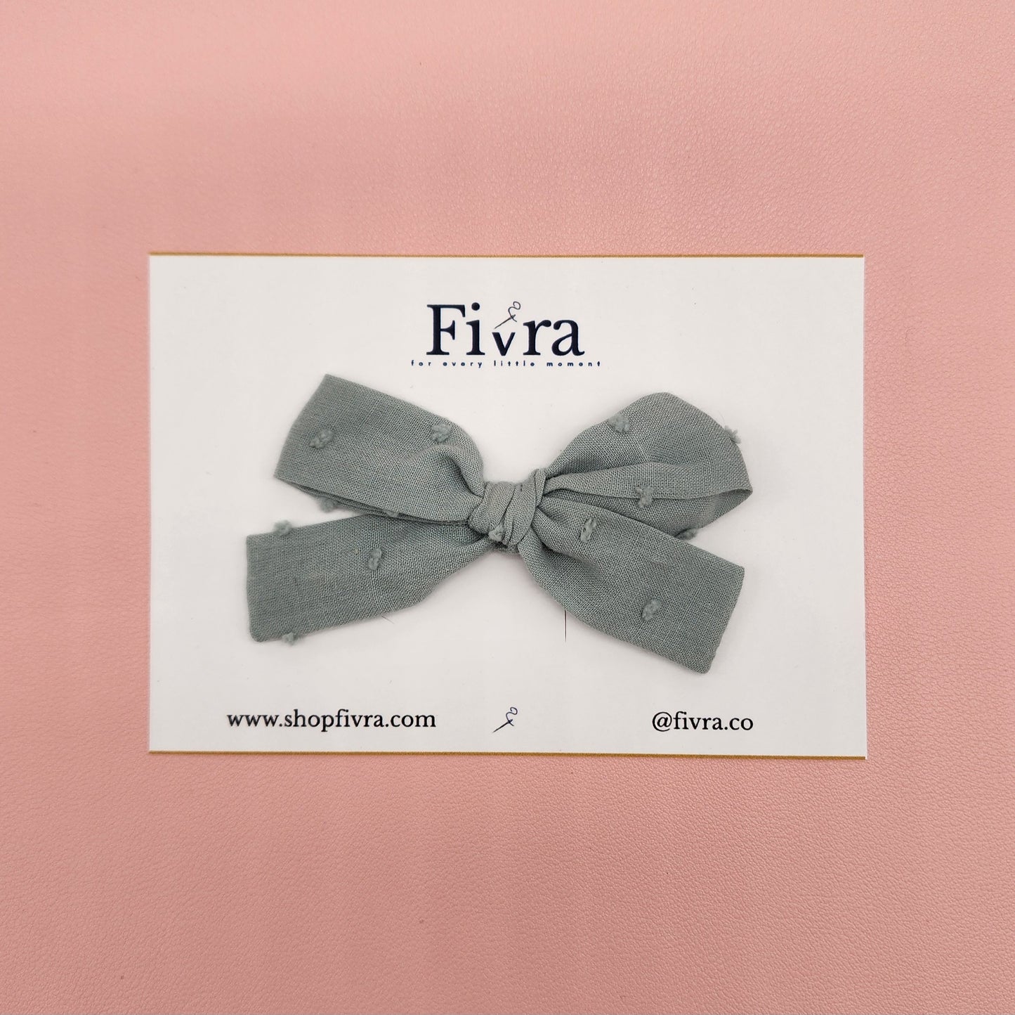 Small hair bow - double prong clip - Aqua