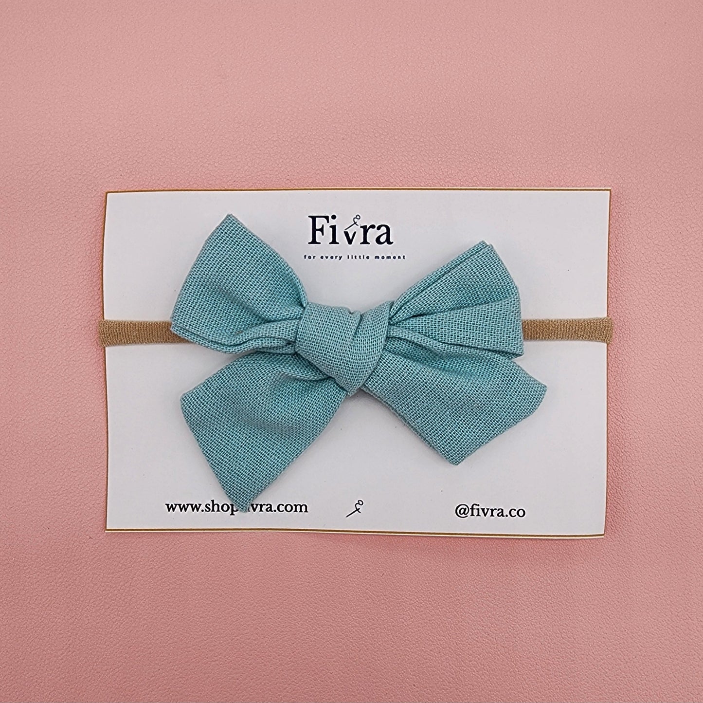 Medium hair bow - Nylon headband - Sage