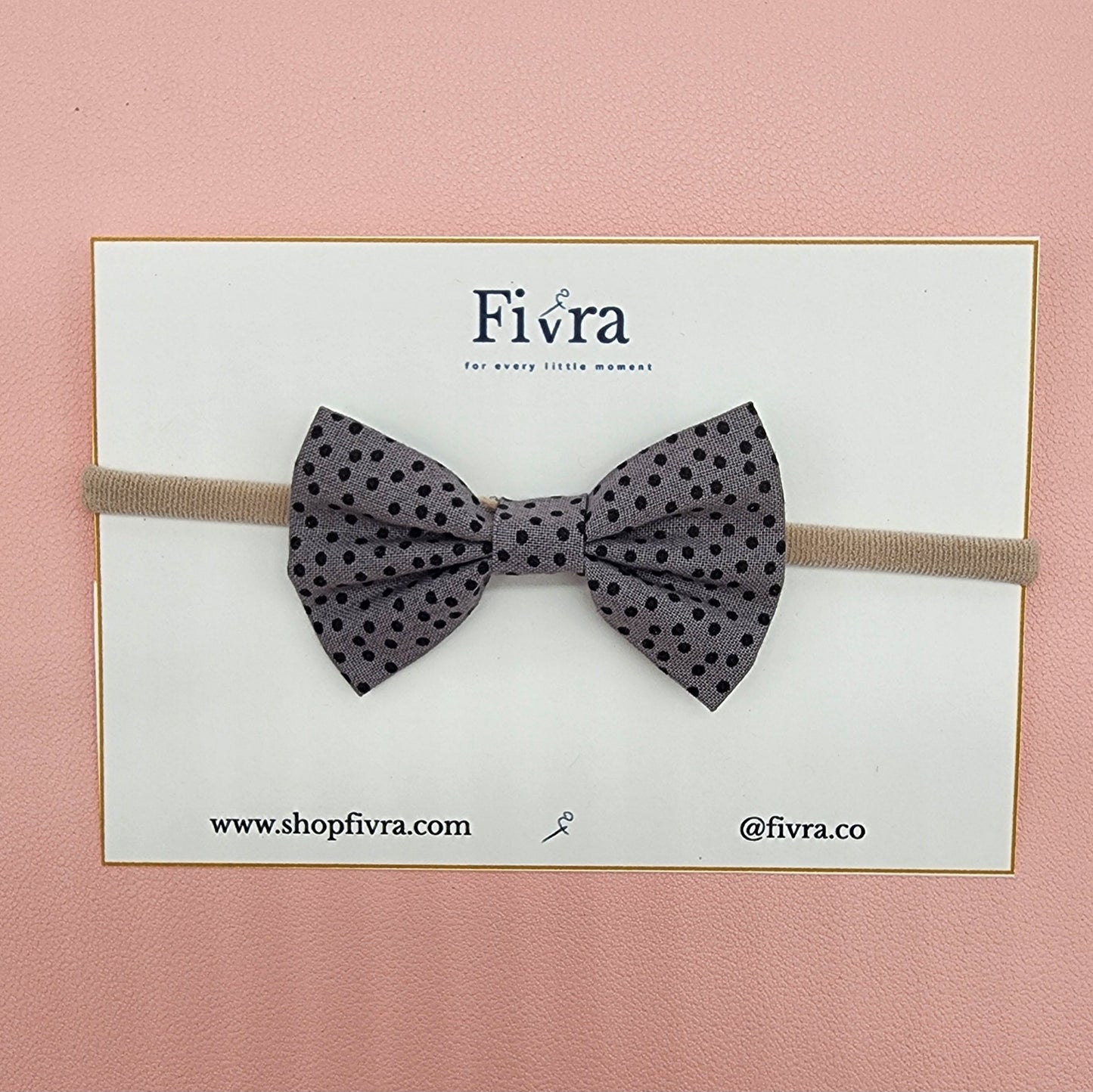 Small hair bow - Nylon headband - Black Varieties