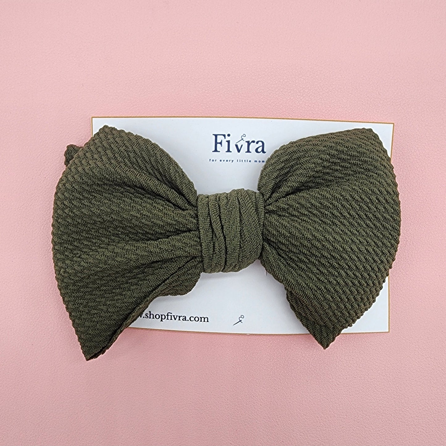 X Large hair bow - French barrete hair clip - Green