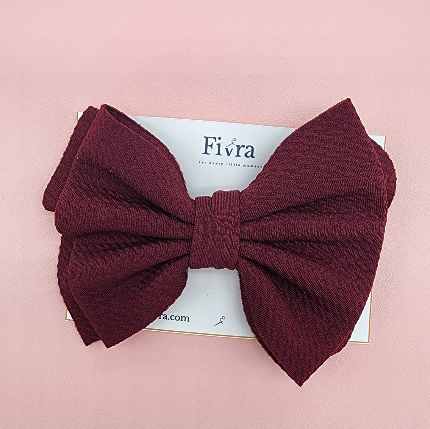 X Large hair bow - French barrete hair clip - Burgundy