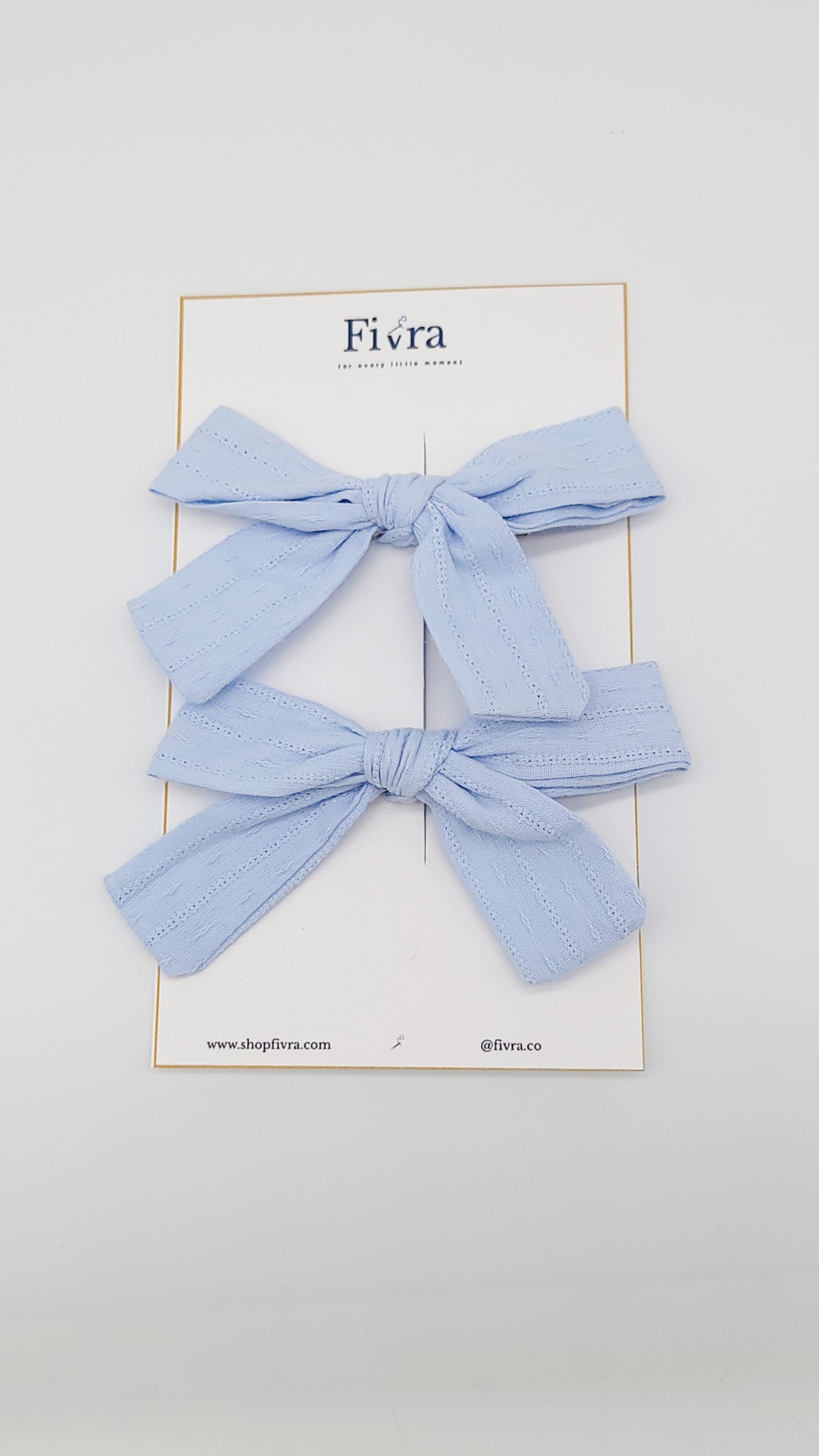 Medium hair bow pack x2 - alligator clip - Light blue