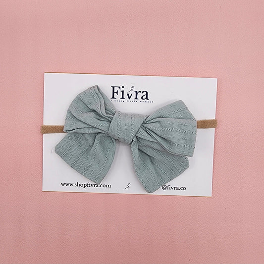 medium hair bow - Nylon headband - Aqua