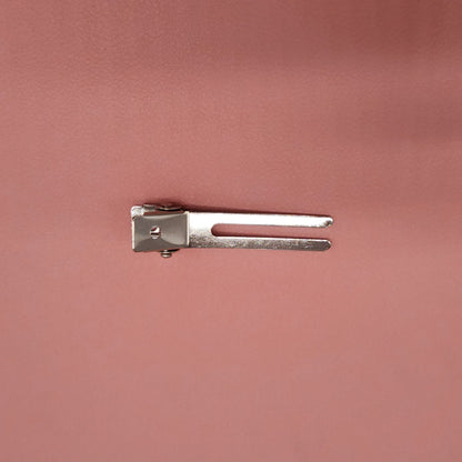 Small hair bow - double prong clip - Beige