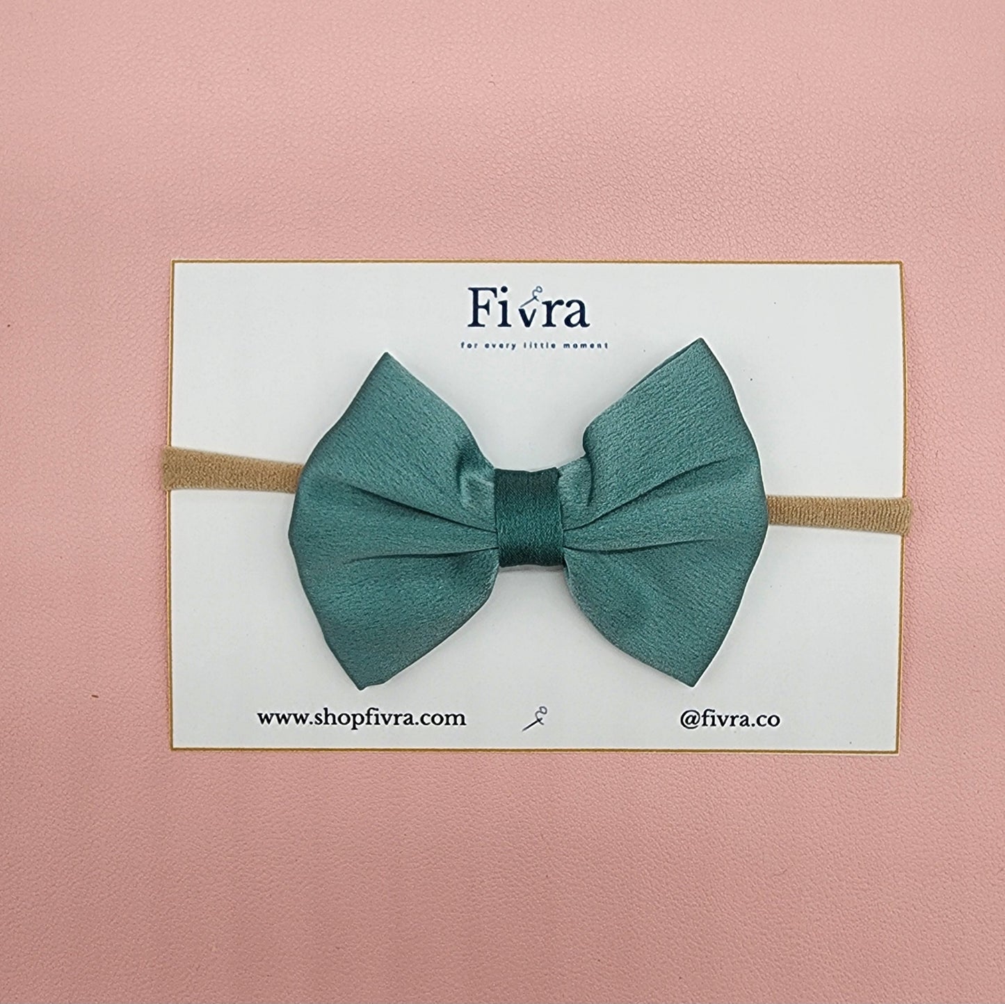 Medium Satin hair bow - Nylon headband - Varieties