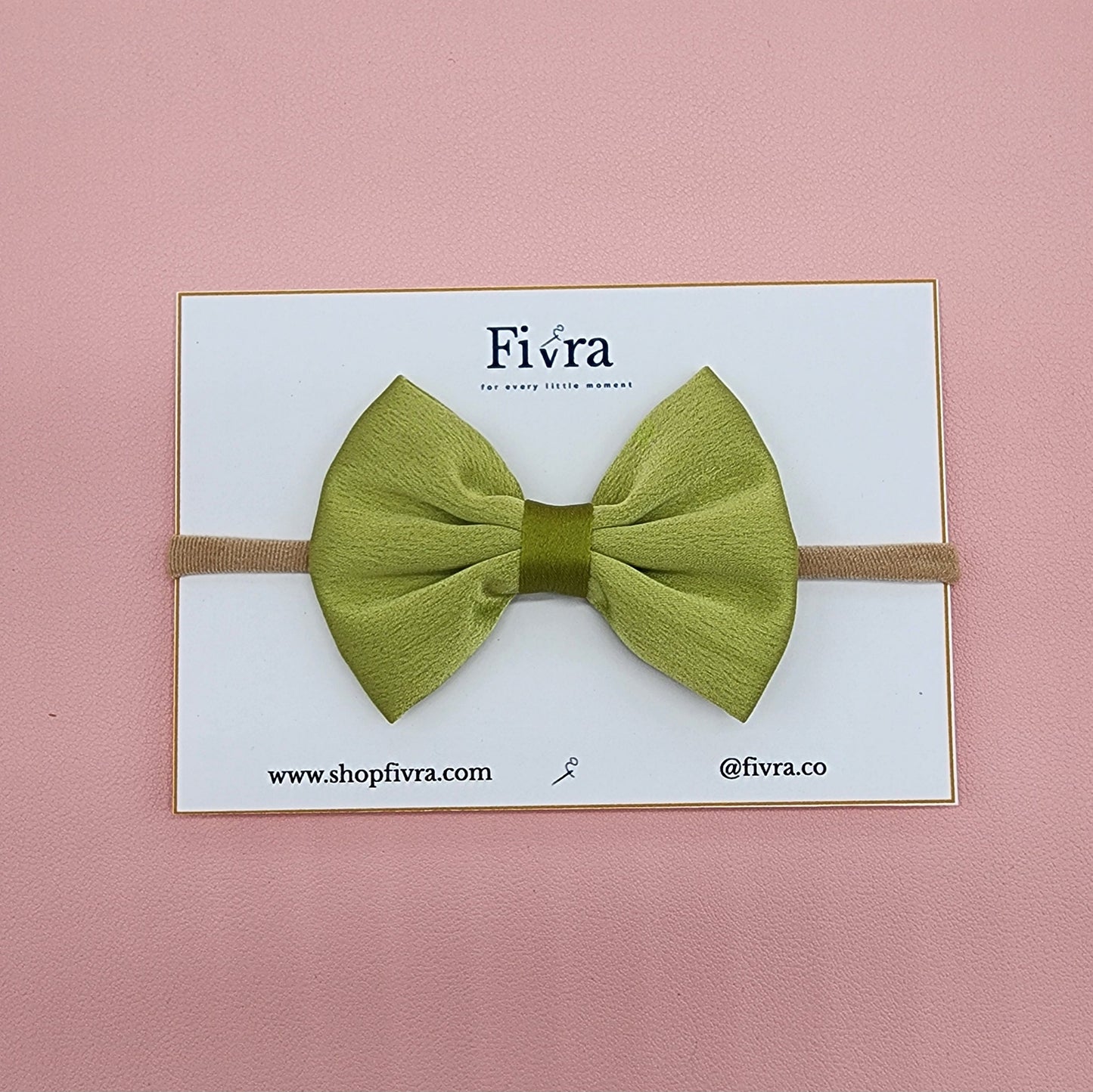 Medium Satin hair bow - Nylon headband - Varieties