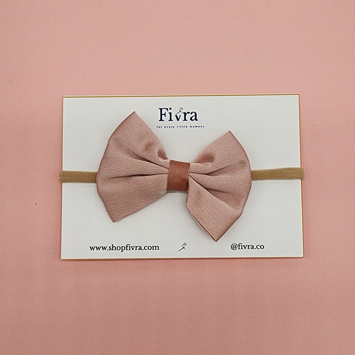 Medium Satin hair bow - Nylon headband - Varieties