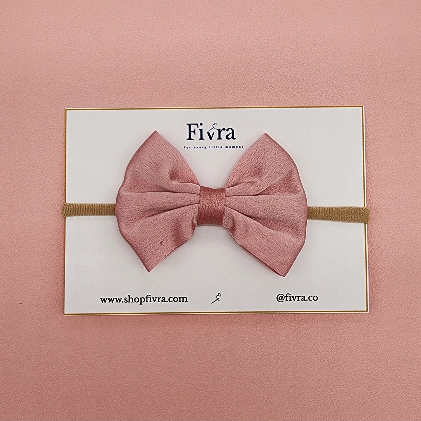 Medium Satin hair bow - Nylon headband - Varieties
