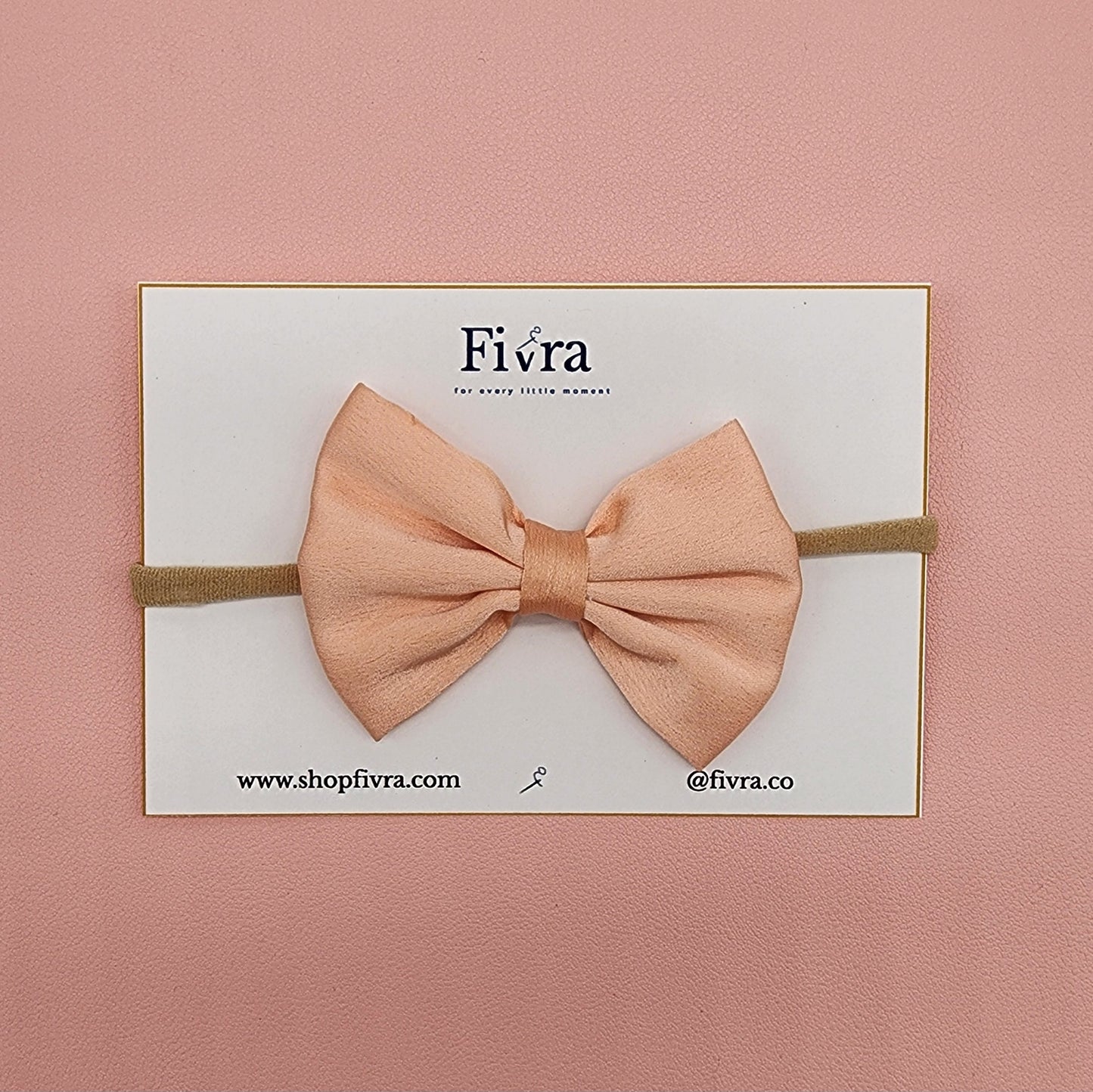 Medium Satin hair bow - Nylon headband - Varieties