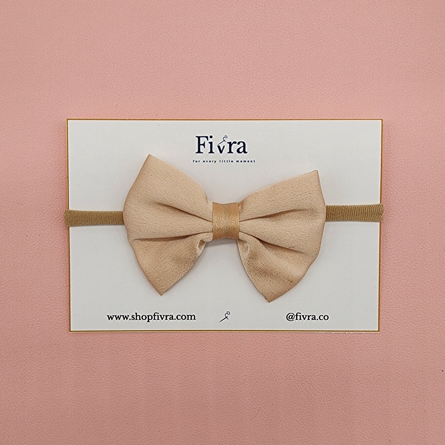 Medium Satin hair bow - Nylon headband - Varieties