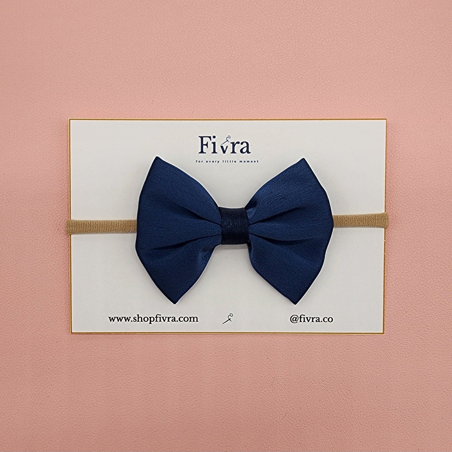 Medium Satin hair bow - Nylon headband - Varieties