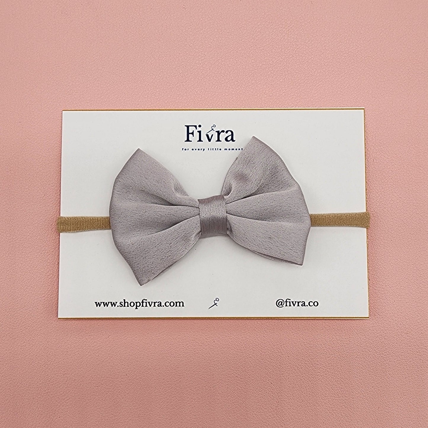 Medium Satin hair bow - Nylon headband - Varieties
