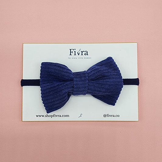 Medium hair bow - Nylon headband - Corduroy Varieties