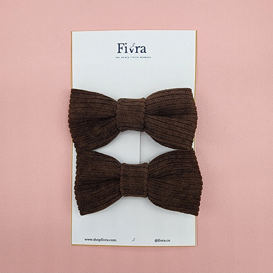 medium hair bow - Alligator clip - Corduroy varieties