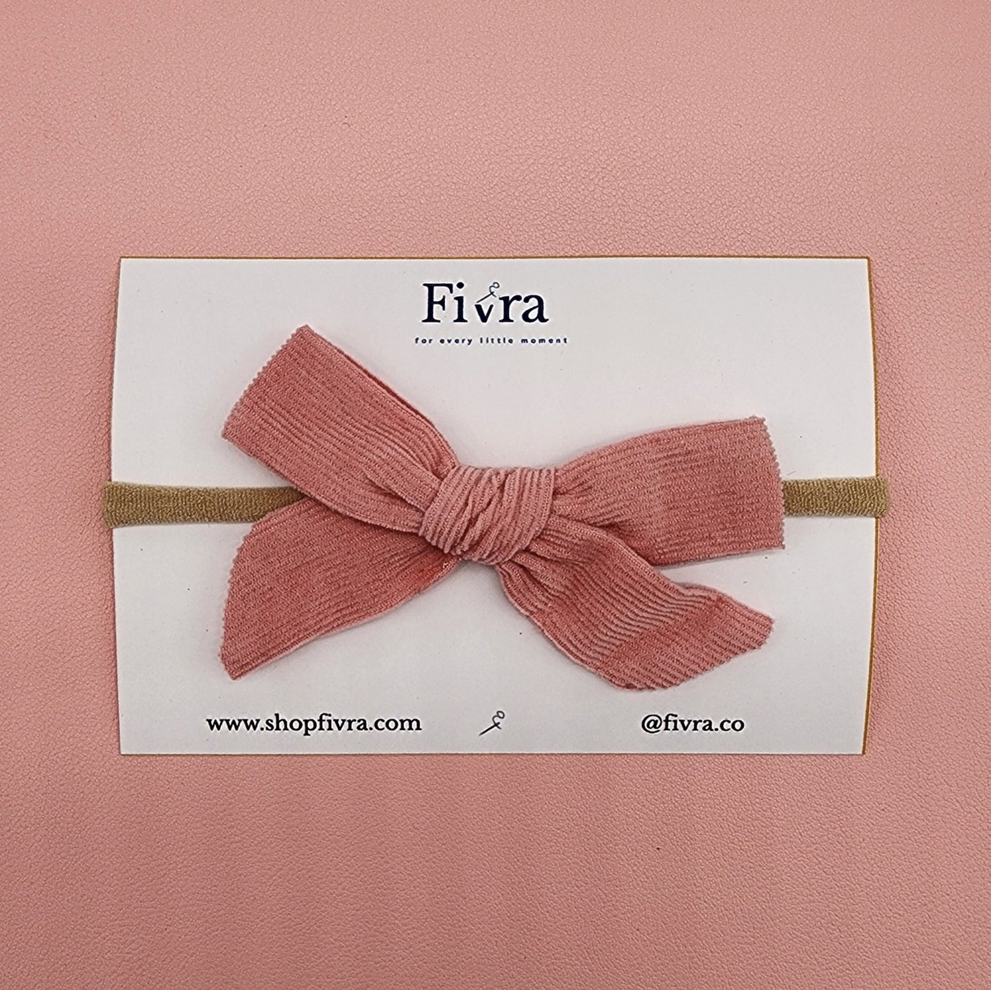 Medium hair bow - Nylon headband - Corduroy Varieties