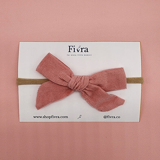 Medium hair bow - Nylon headband - Corduroy Varieties