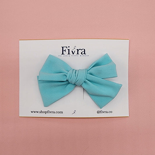 medium hair bow - Alligator clip - Sage Viscose
