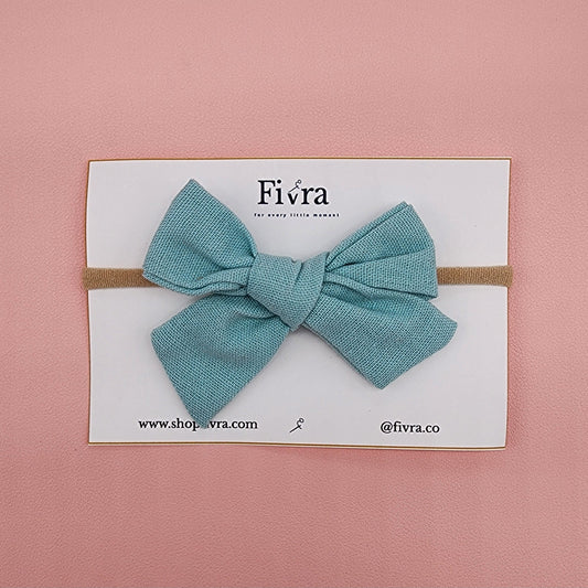 Medium hair bow - Nylon headband - Sage