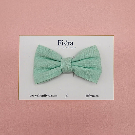 medium hair bow - clip - Mint