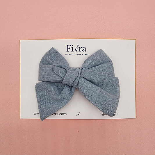 medium hair bow - Alligator clip - dusty blue