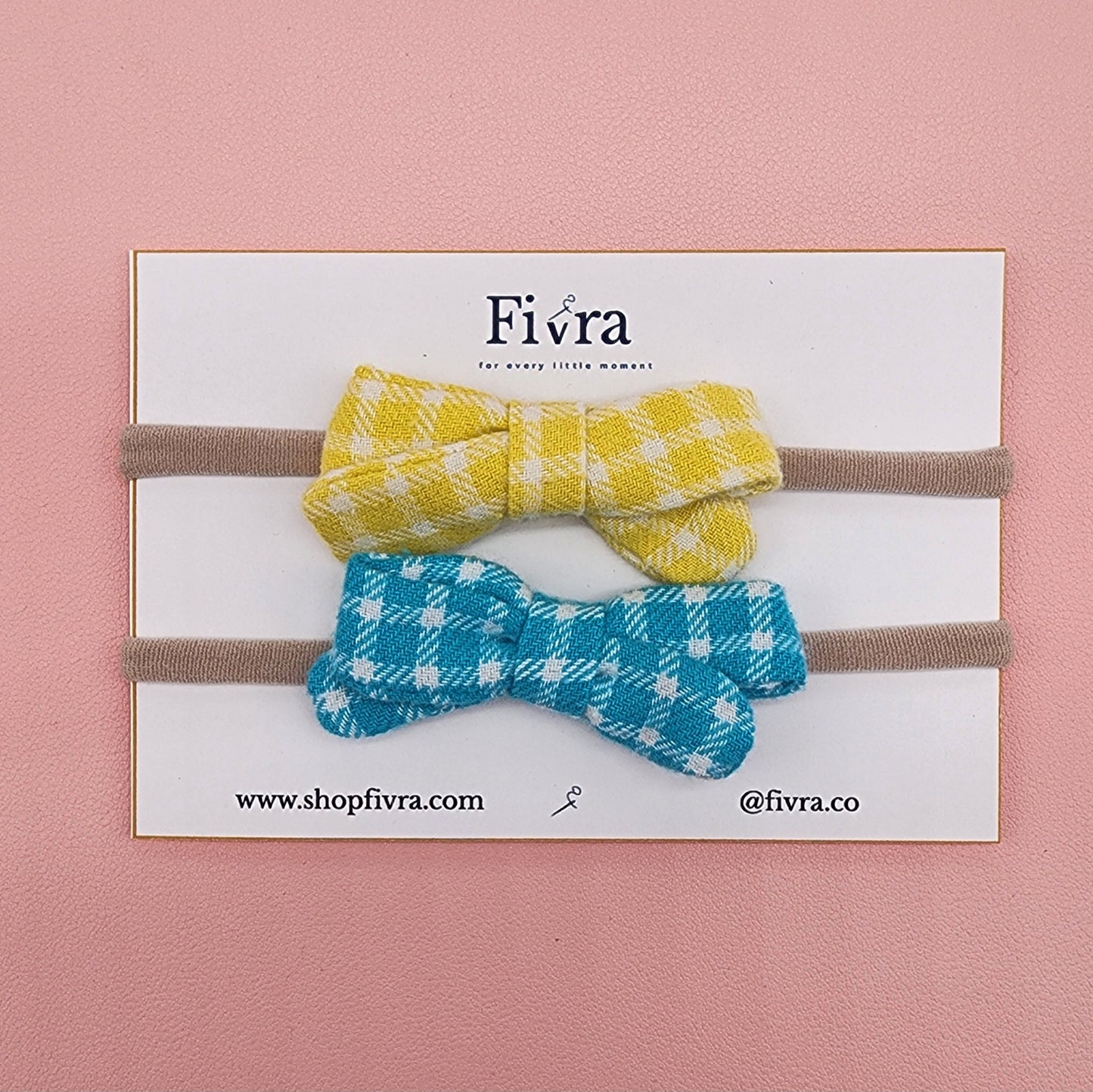 Small hair bow - Nylon headband - Pack x2