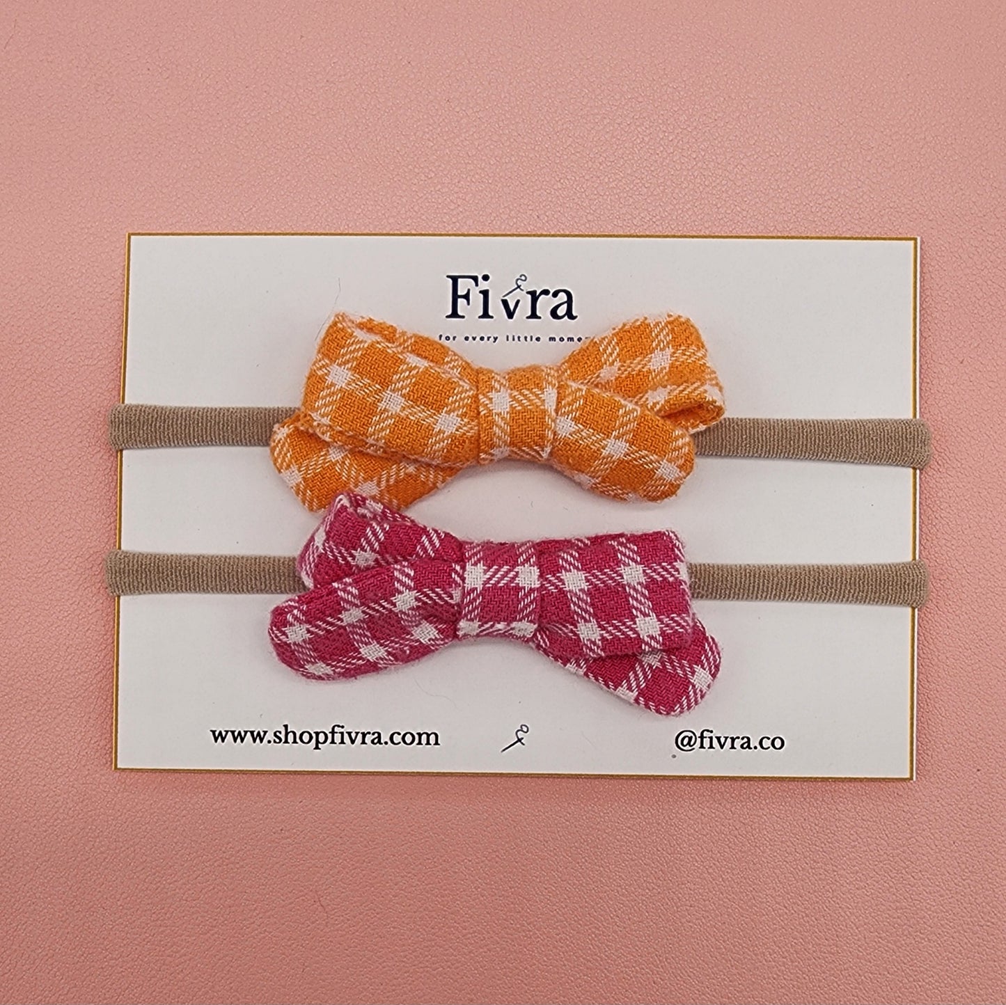 Small hair bow - Nylon headband - Pack x2