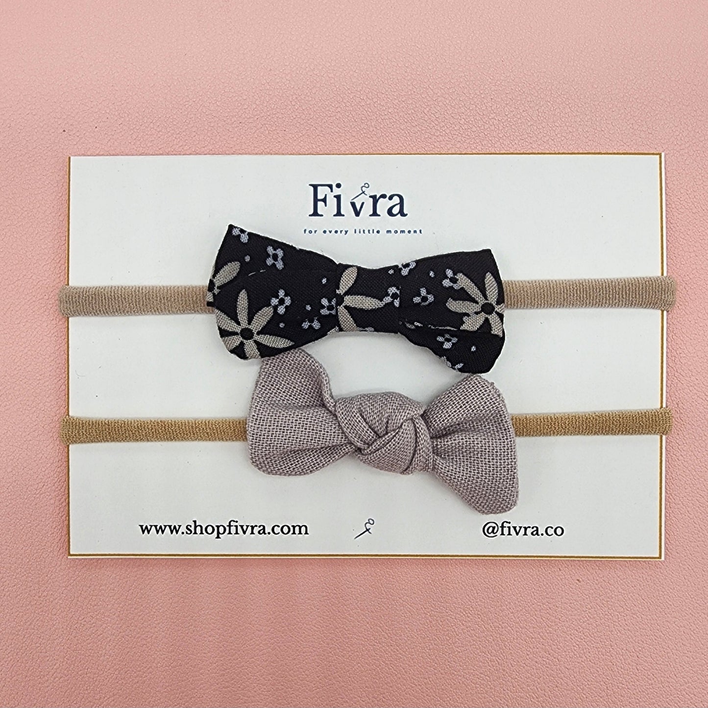 Small hair bow - Nylon headband - Packx2 varieties