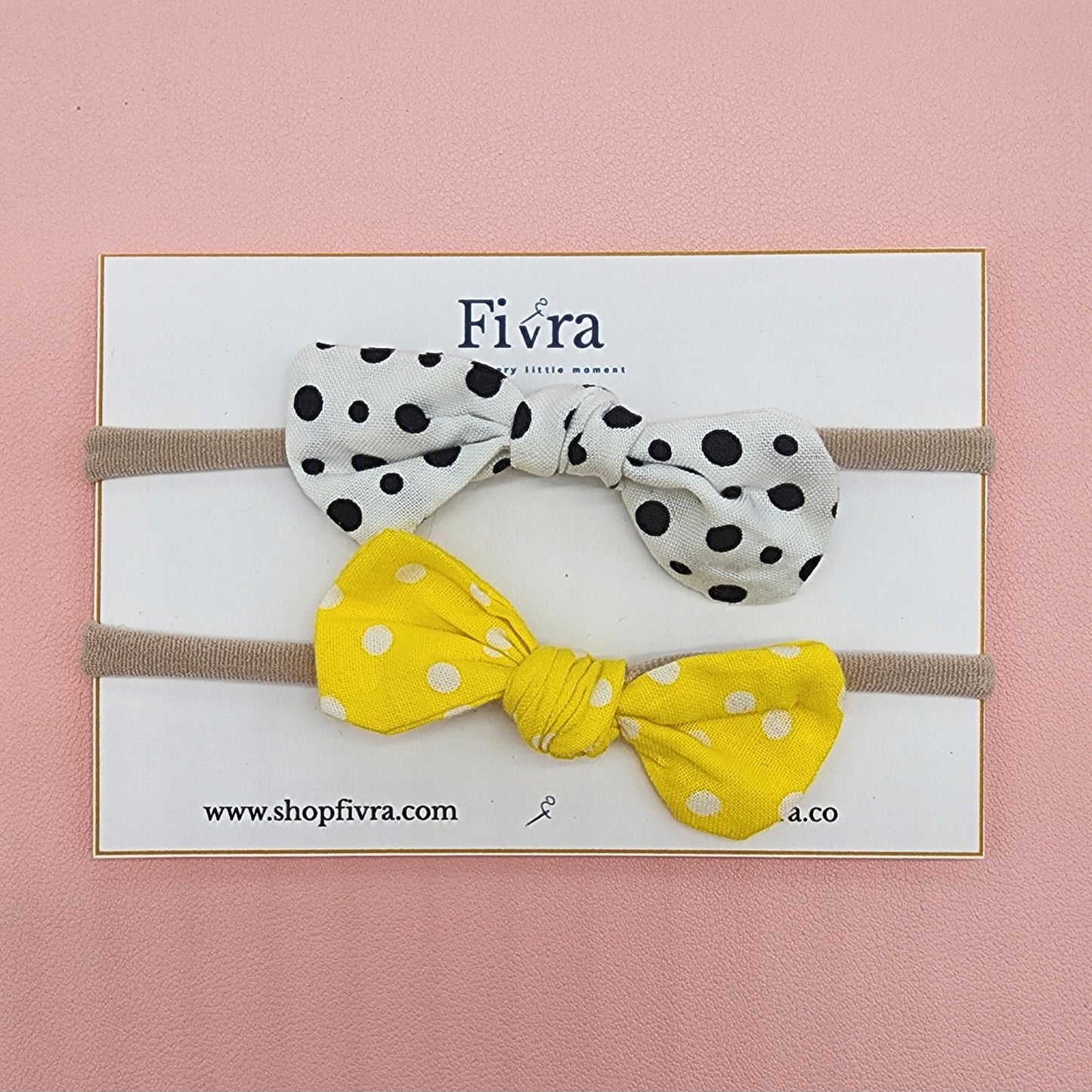 Small hair bow - Nylon headband - Packx2 varieties
