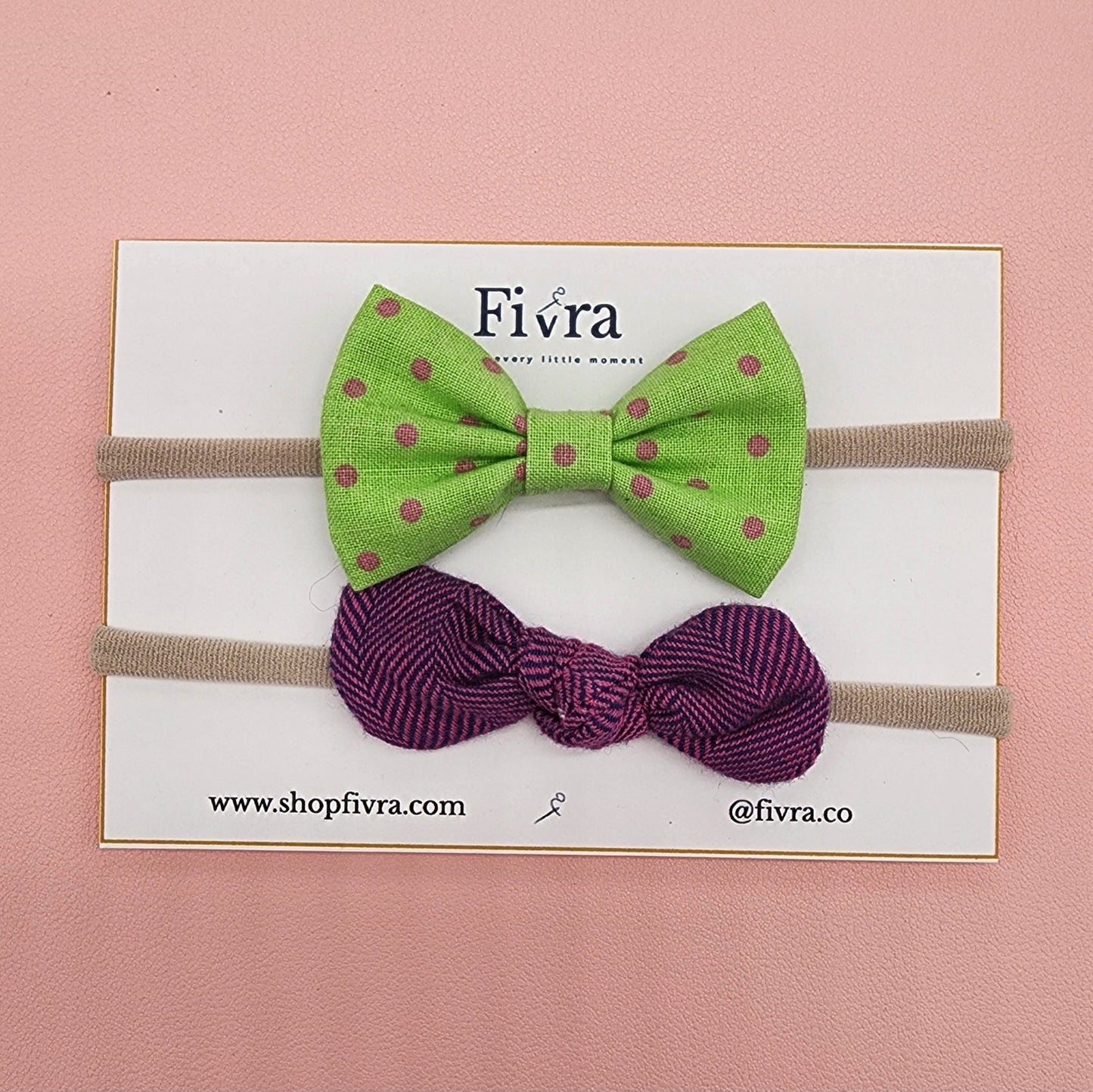 Small hair bow - Nylon headband - Packx2 varieties
