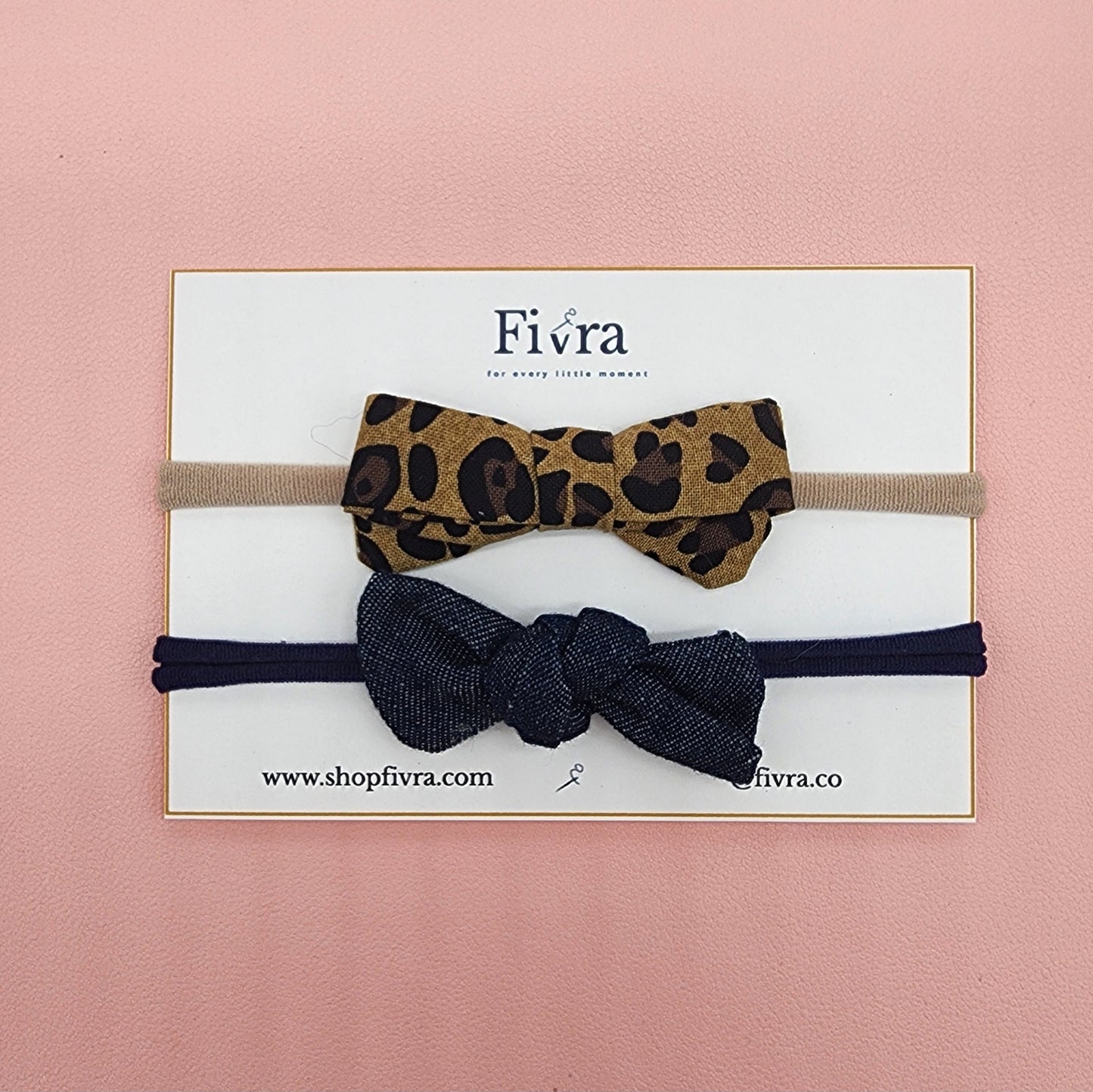 Small hair bow - Nylon headband - Packx2 varieties