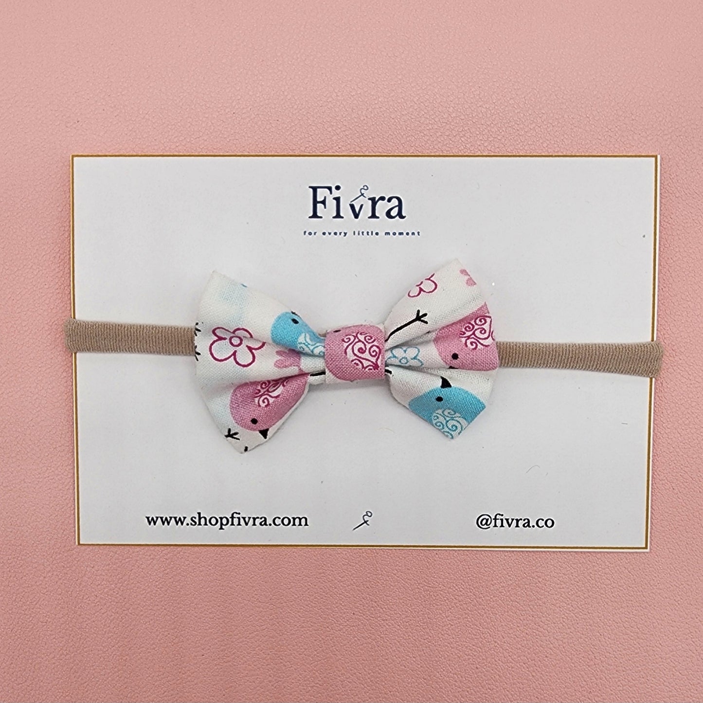Small hair bow - Nylon headband -Birdie