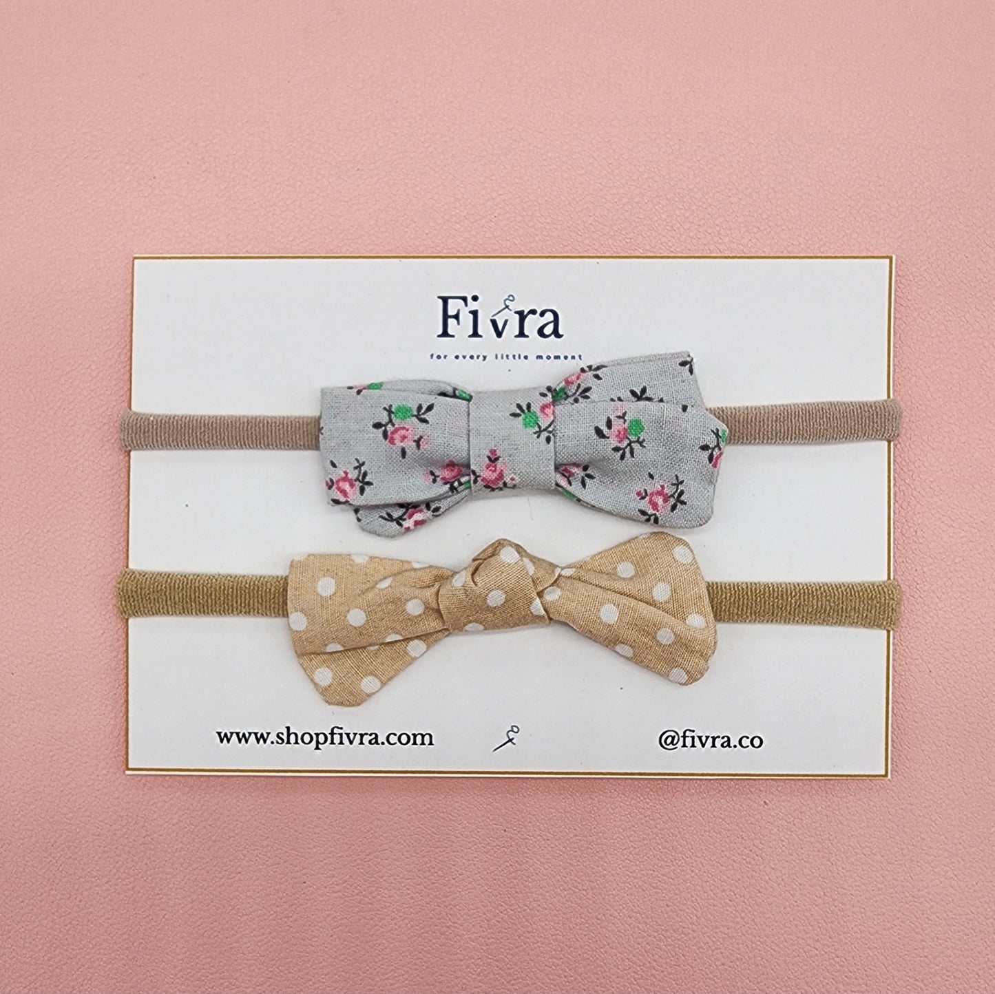 Small hair bow - Nylon headband - Packx2 varieties