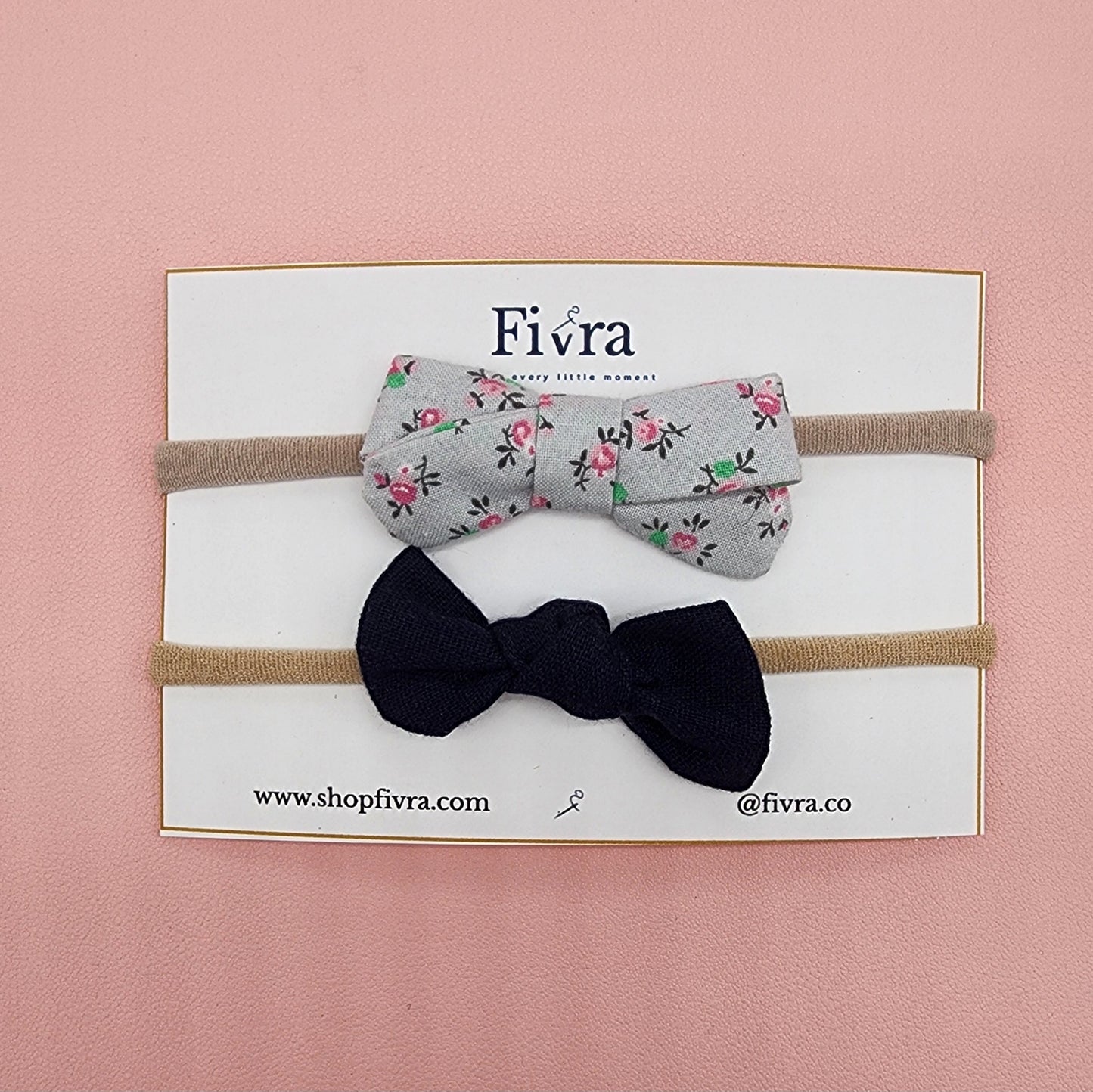 Small hair bow - Nylon headband - Packx2 varieties