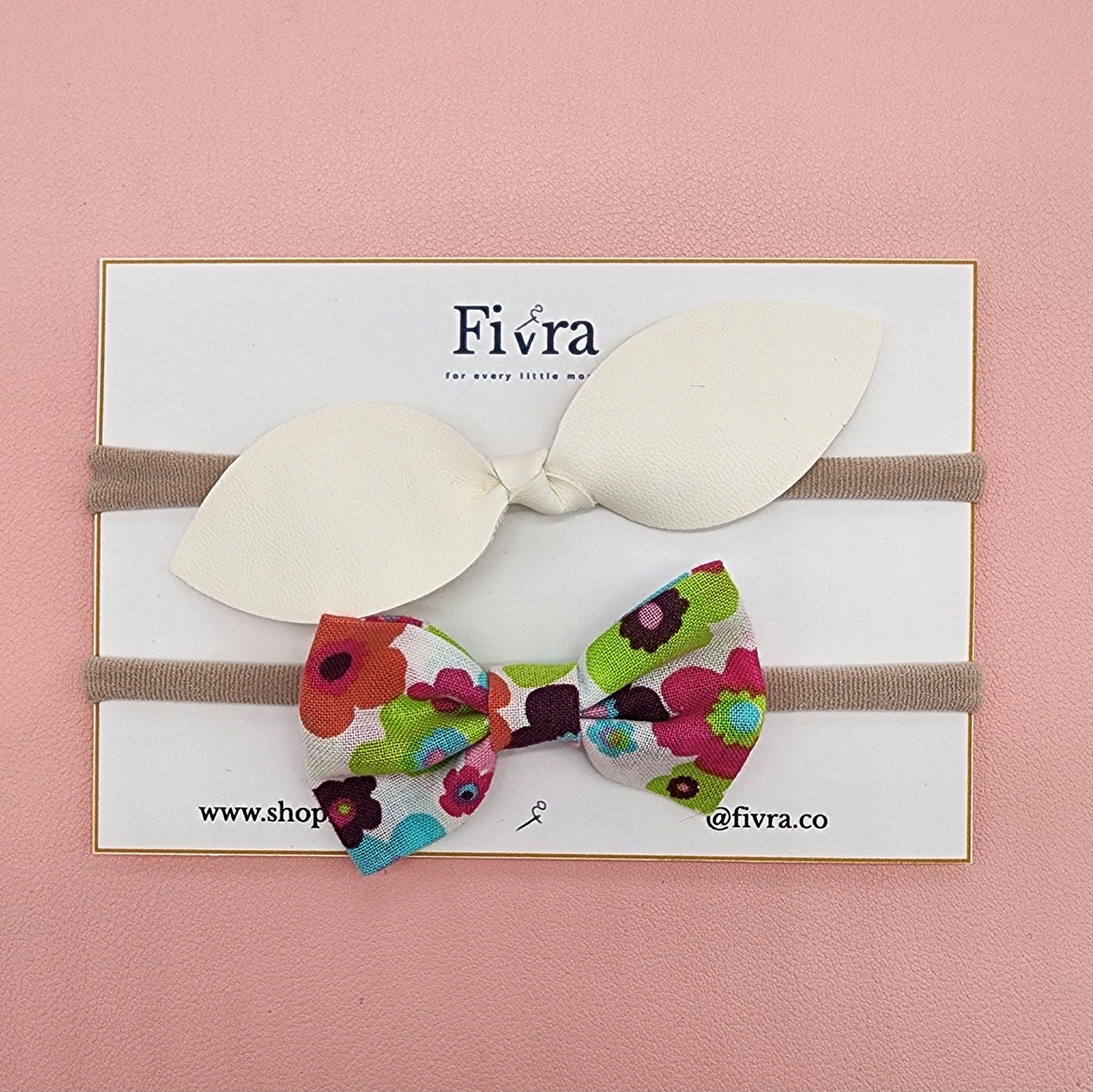 Small hair bow - Nylon headband - Packx2 varieties