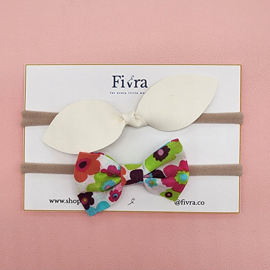Small hair bow - Nylon headband - Packx2 varieties