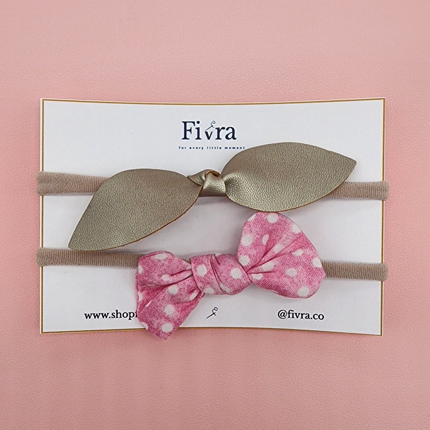 Small hair bow - Nylon headband - Packx2 varieties