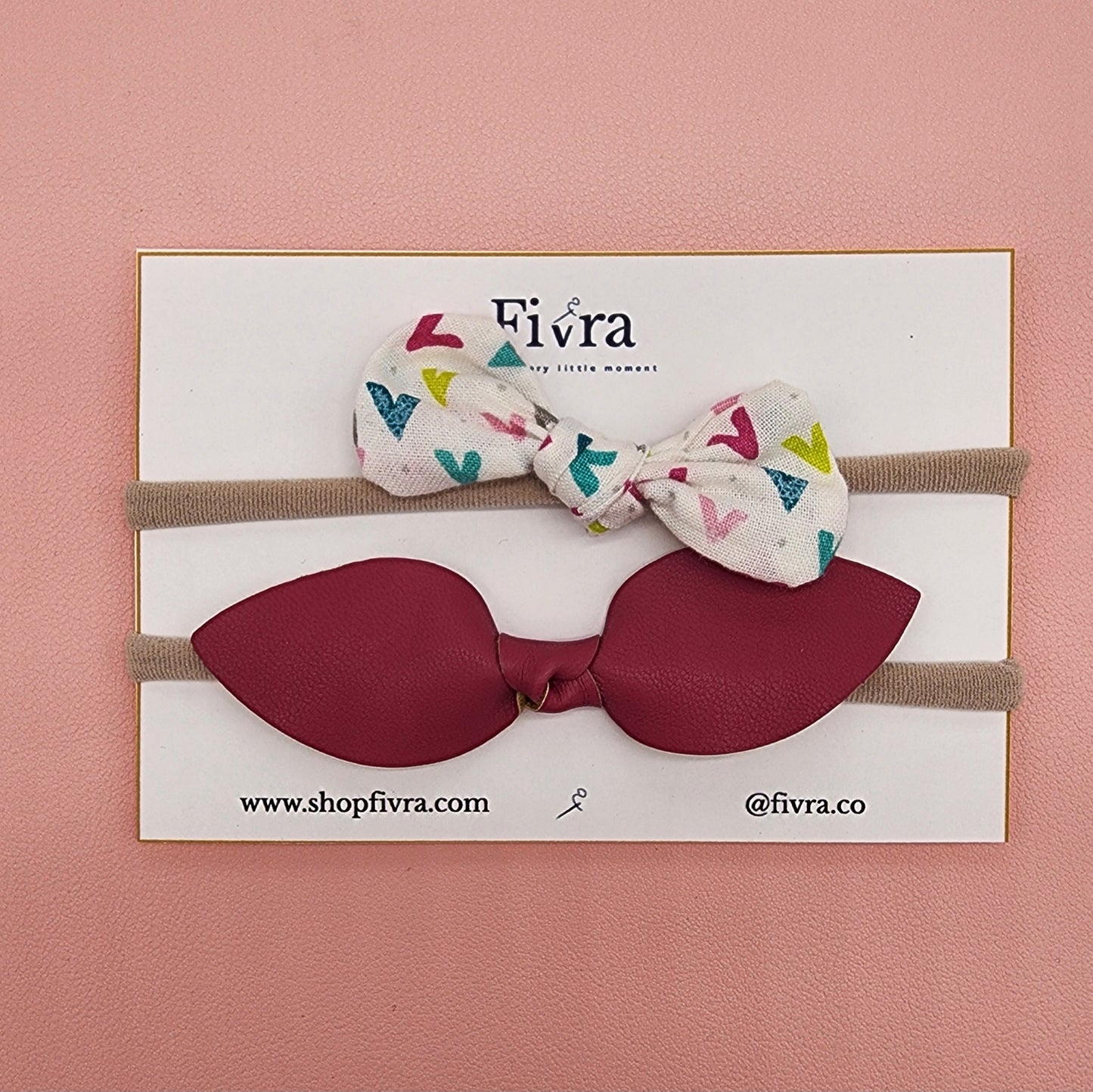 Small hair bow - Nylon headband - Packx2 varieties