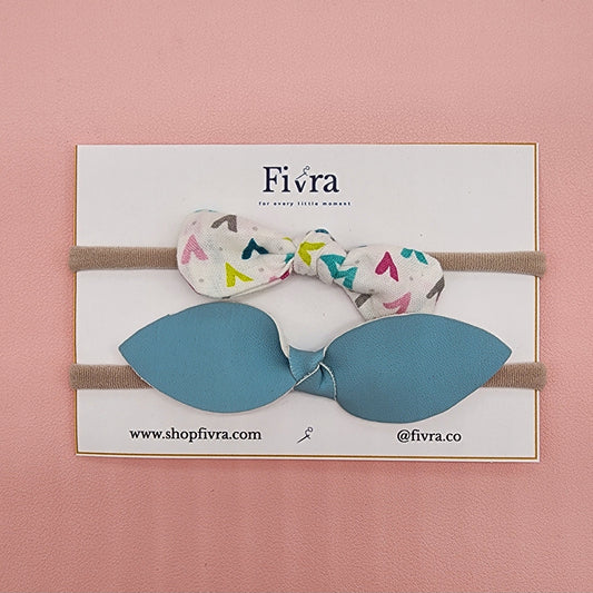 Small hair bow - Nylon headband - Packx2 varieties