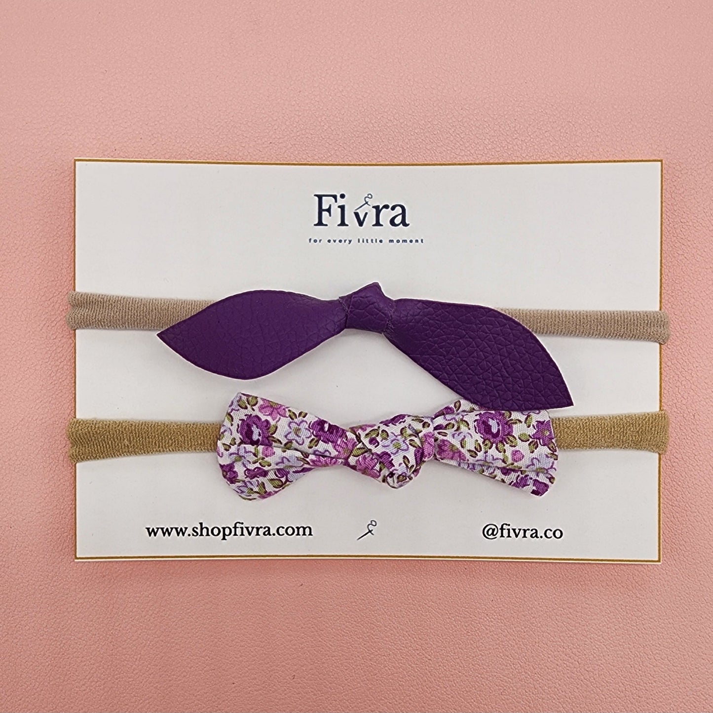 Small hair bow - Nylon headband - Packx2 varieties