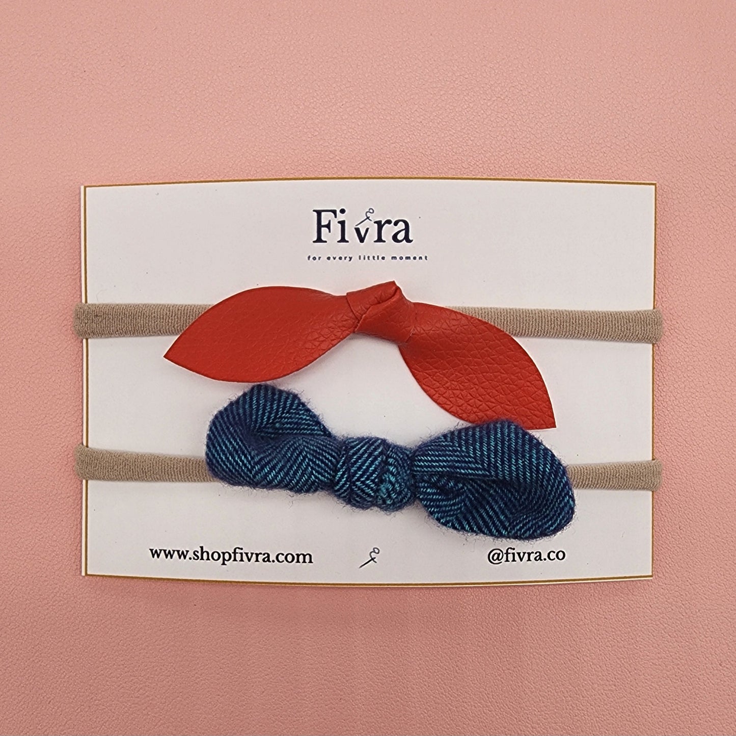 Small hair bow - Nylon headband - Packx2 varieties