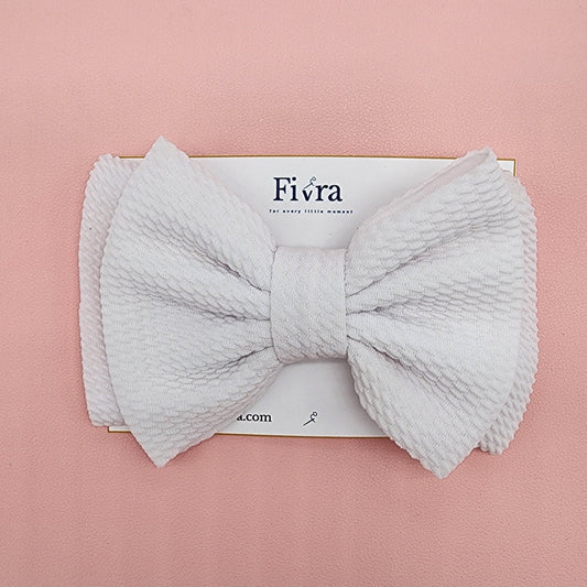 X Large hair bow - Alligator hair clip - White
