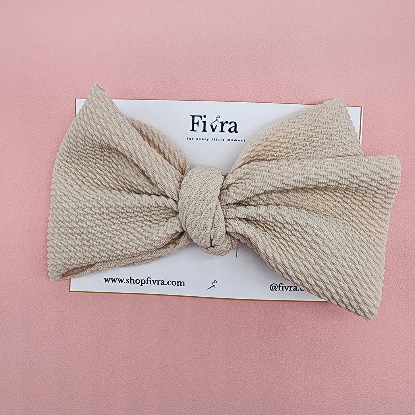 X Large hair bow - Alligator hair clip - Beige
