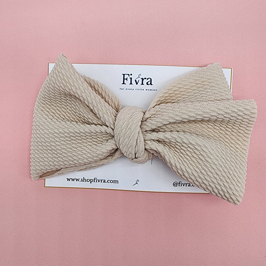 X Large hair bow - Alligator hair clip - Beige