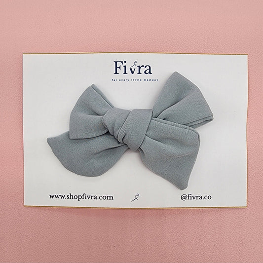 Small hair bow - Alligator clip - dusty blue