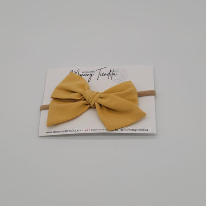 Nylon headband butterfly viscose mustard Medium