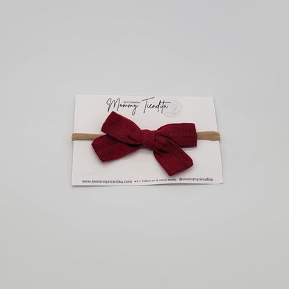Nylon headband skiny butterfly texture red Small