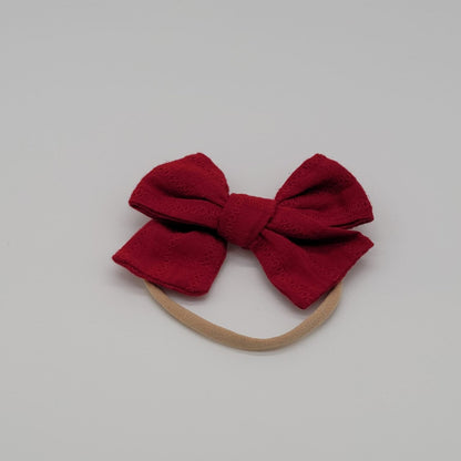 Nylon headband butterfly texture red medium