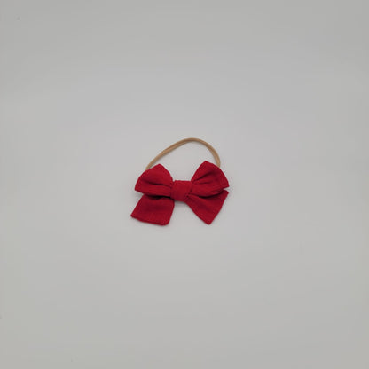 Nylon headband butterfly texture red medium