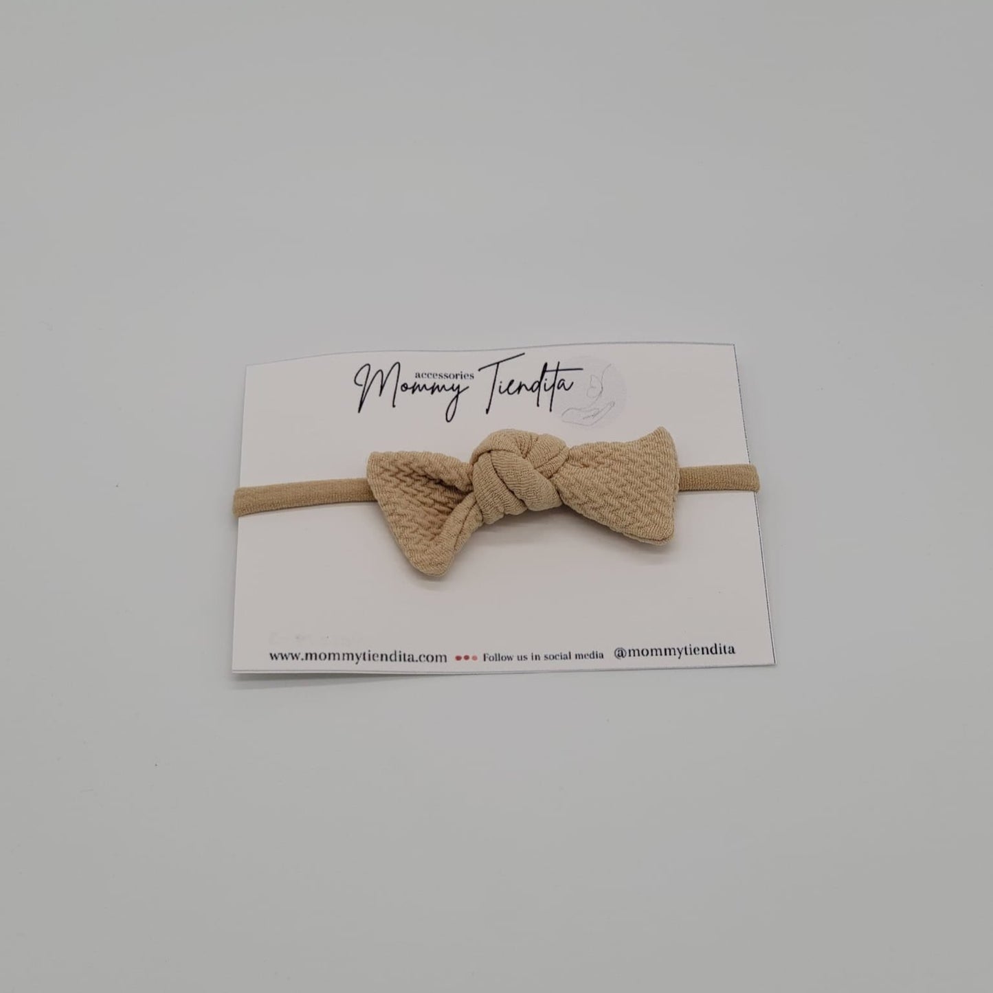 Nylon headband natural knot Sofia beige