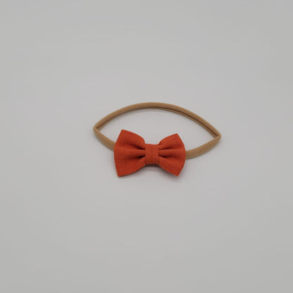 Nylon headband small bow orange